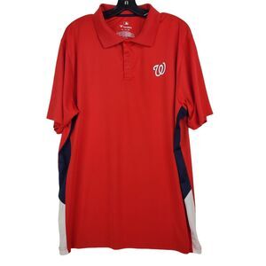 WASHINGTON NATIONALS Polo Shirt Mens XXL Red White Logo MLB Baseball FANATICS